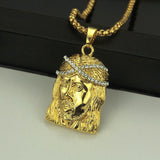 Men Face Portrait Rhinestone Hip-hop Pendant