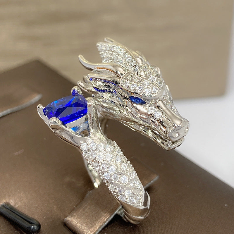 Full Rhinestone Dragon Rex Ring