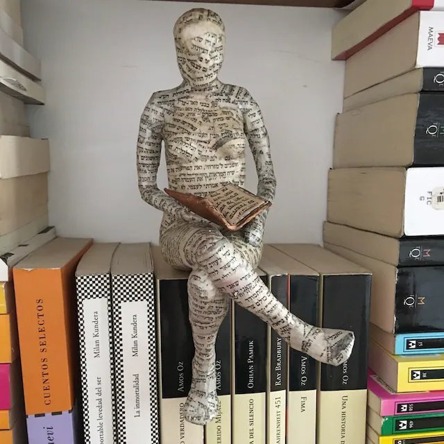 Human Reading Book Resin Sculpture