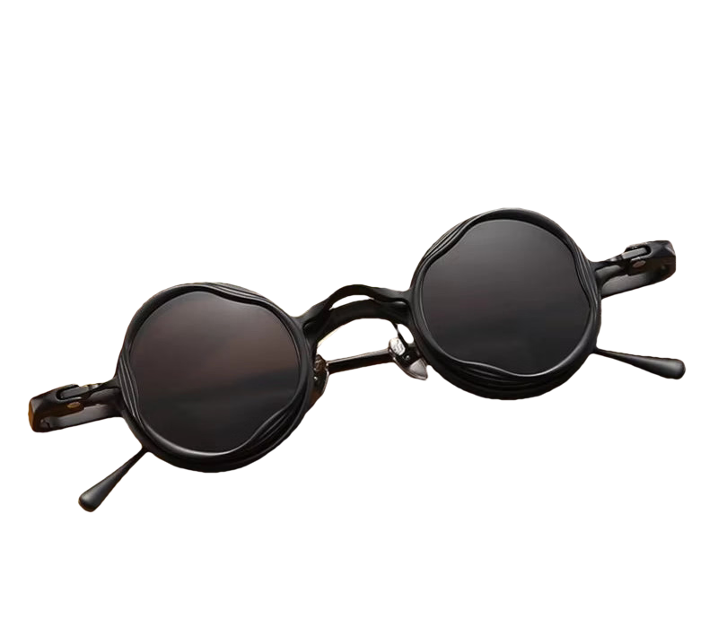 Double-Layered Frame Retro Round Sunglasses