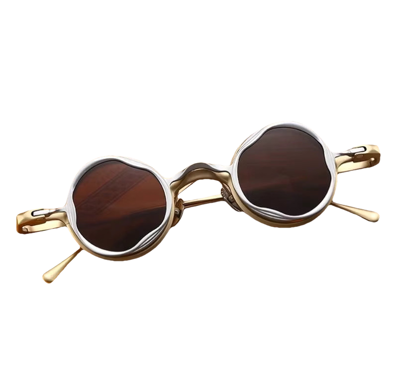 Double-Layered Frame Retro Round Sunglasses
