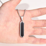 Simple Rhombus Beveled Long Strip Pendant Necklace