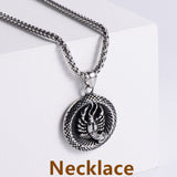 Retro -Zodiac Edelstahl -Anhängerkette Halskette