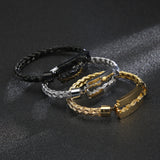 Wire Braided Blade Titanium Steel Men's Bracelet