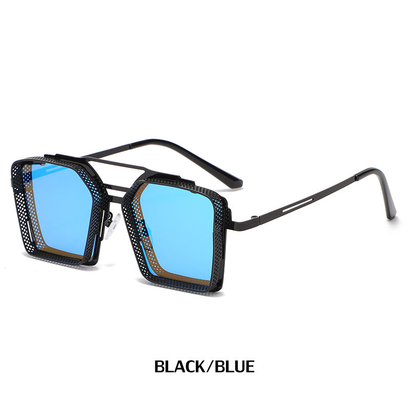 Trendy Hollow Metal Square Sunglasses