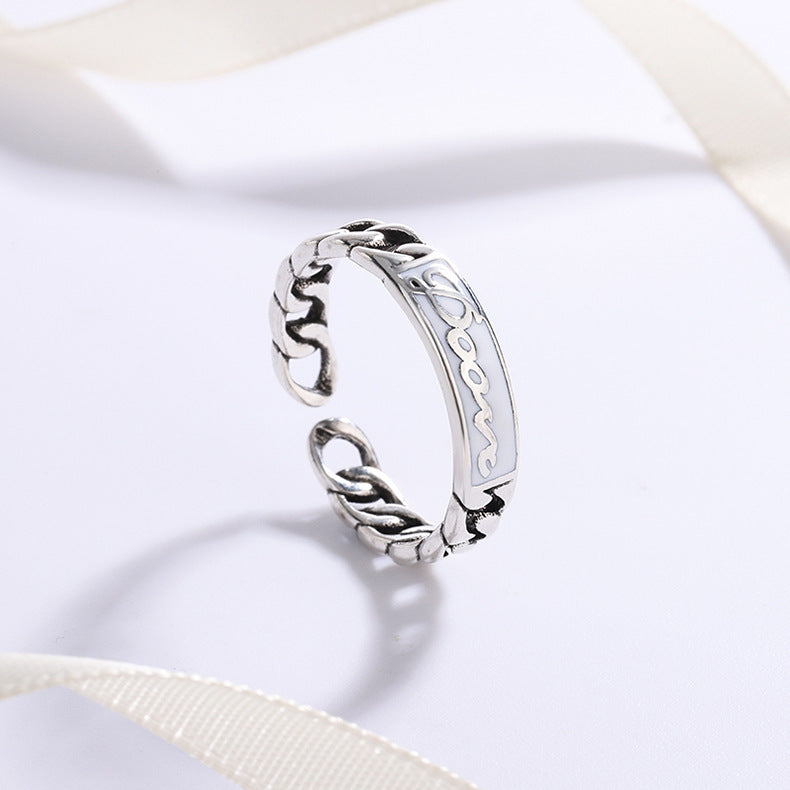 Retro Letter Chain Color Ring