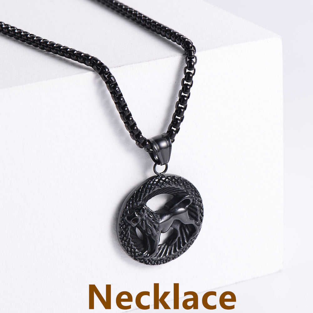 Retro -Zodiac Edelstahl -Anhängerkette Halskette