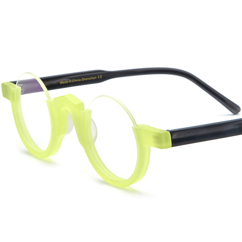 Multi-Color Patchwork Round Eyeglasses