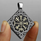 Viking Compass Rune Square Pendant