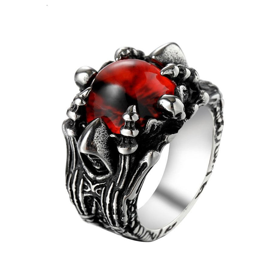 Evil Eye Stone Titanium Steel Ring