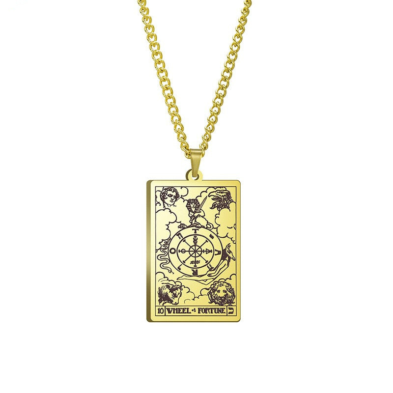 Square Tarot Design Edelstahlkette