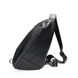 Ritsleting Solid Black Pu Leather Crossbody Bag