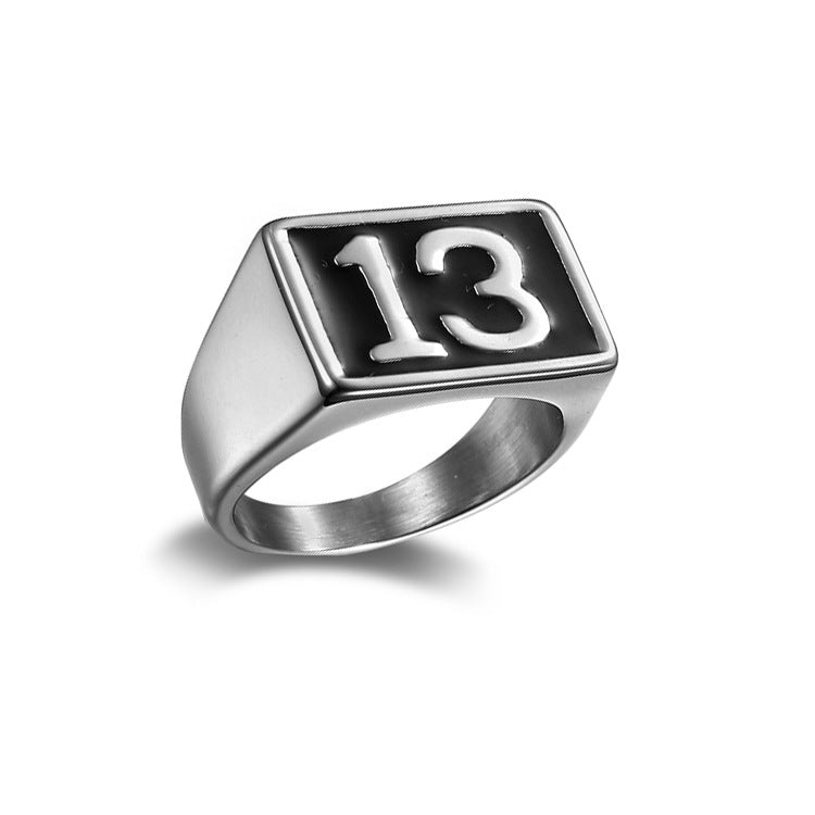 13 Number Titanium Steel Ring