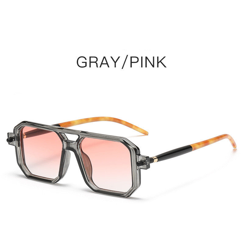 Double Beam Square Frame Sunglasses