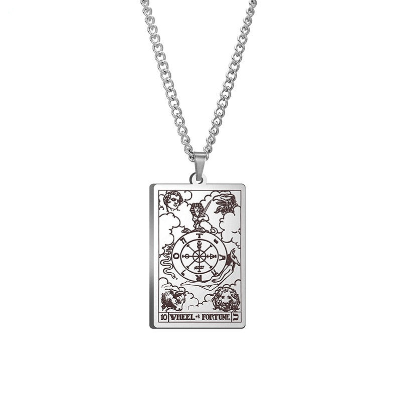 Square Tarot Design Edelstahlkette