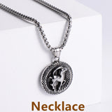 Retro -Zodiac Edelstahl -Anhängerkette Halskette