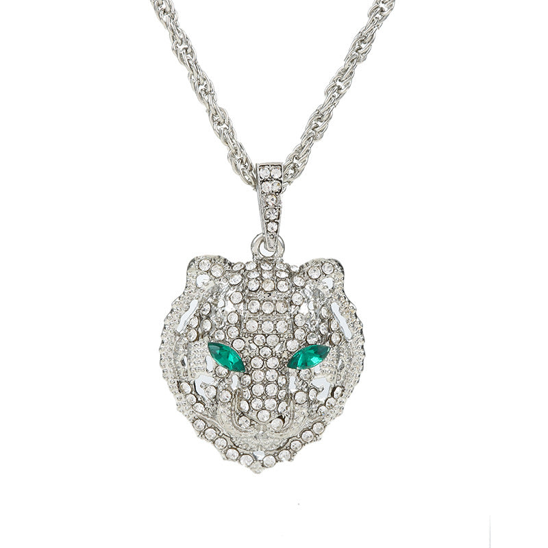 Leopard Head Rhinestone Necklace