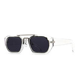 Retro Square Frame  Double-Bridge Sunglasses