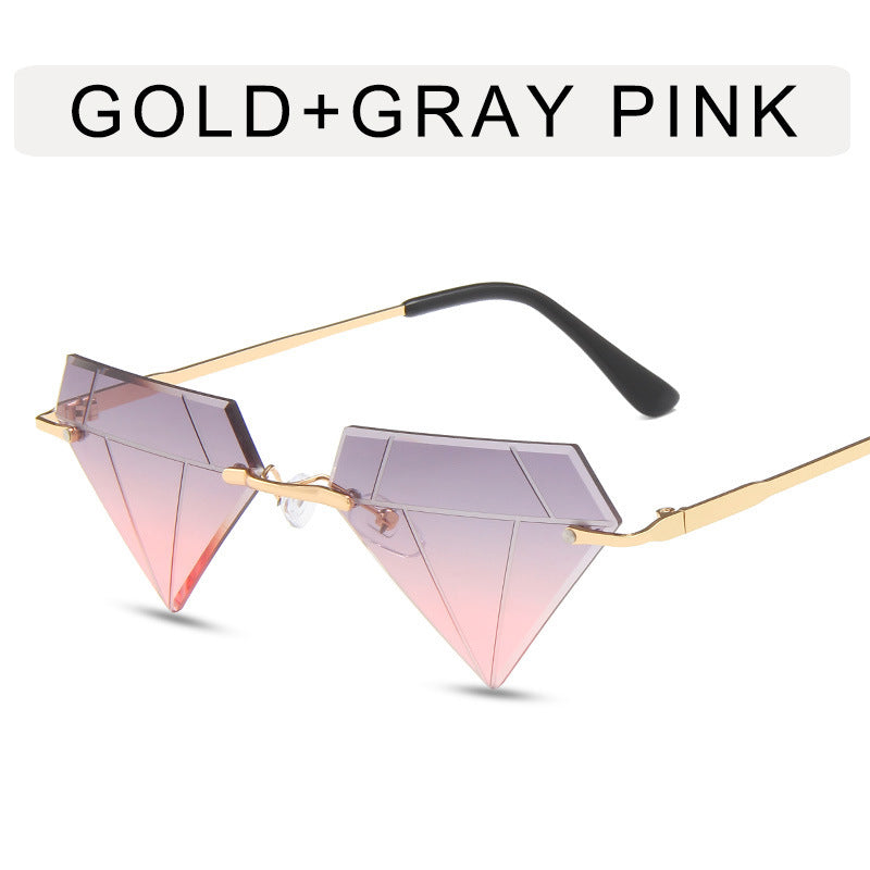 Frameless Diamond Design Sunglasses