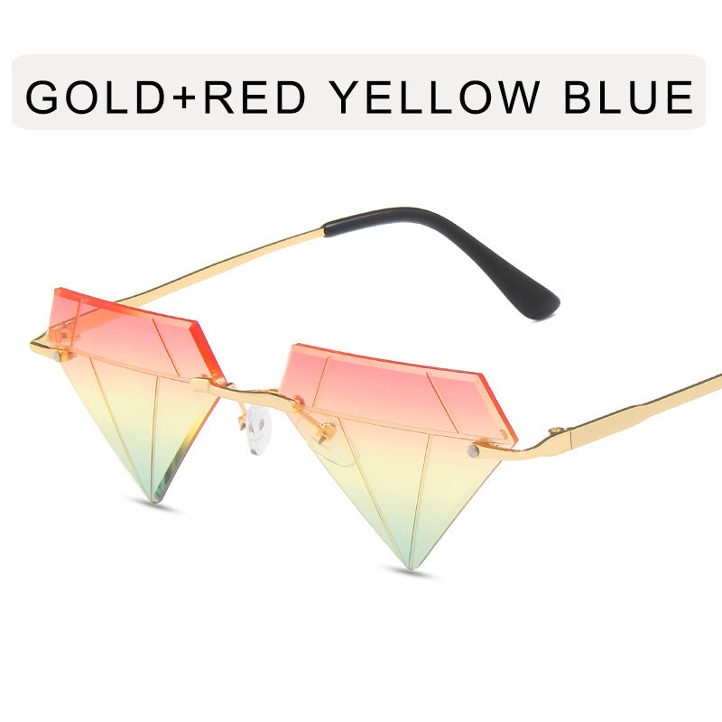 Frameless Diamond Design Sunglasses