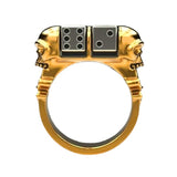 Double Dices Skull Design Ring