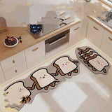 Cartoon Bread Nordic Style Kitchen Mat