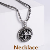 Retro -Zodiac Edelstahl -Anhängerkette Halskette