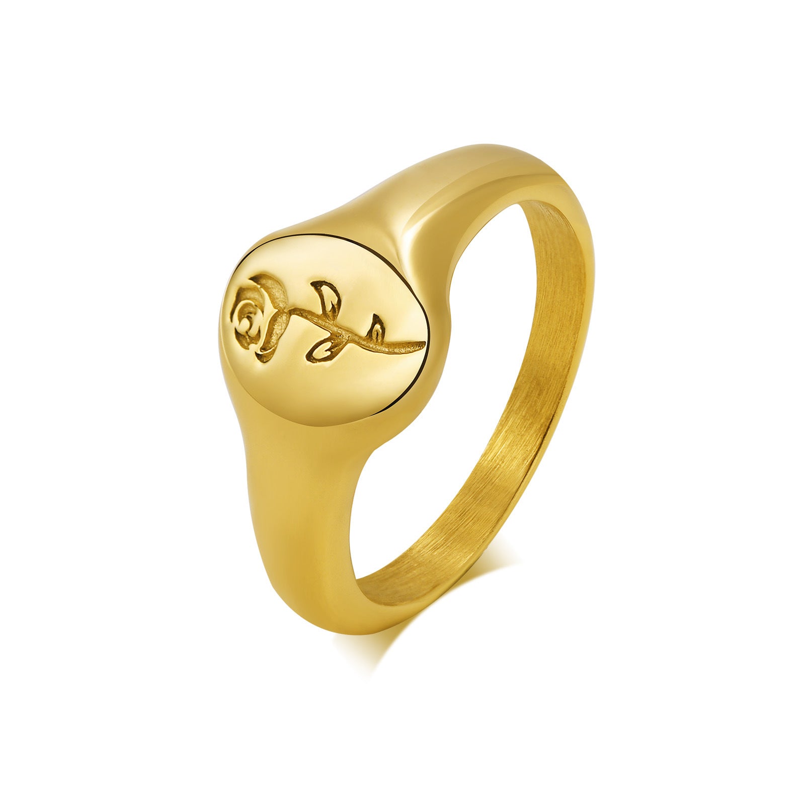 Simple Luxurious Stainless Steel Rose Ring