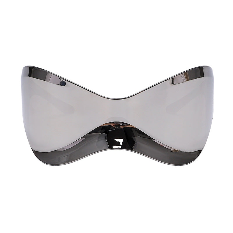 Unique Wide Lens Solid Sunglasses