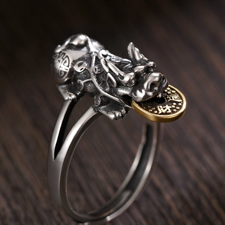 حلقة عملات التنين النحاسية القابلة للتعديل