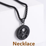 Retro -Zodiac Edelstahl -Anhängerkette Halskette