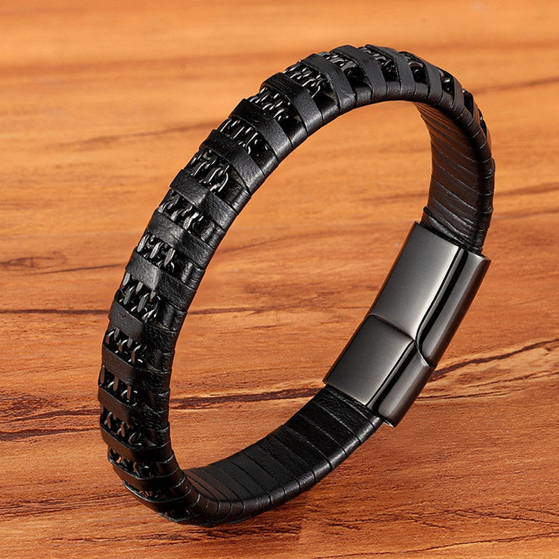 Casual Multi-Leder-Seiltitanarmband