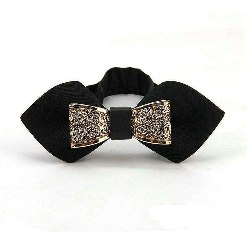 Groom's Alloy Butterfly Pointed Bow Tie