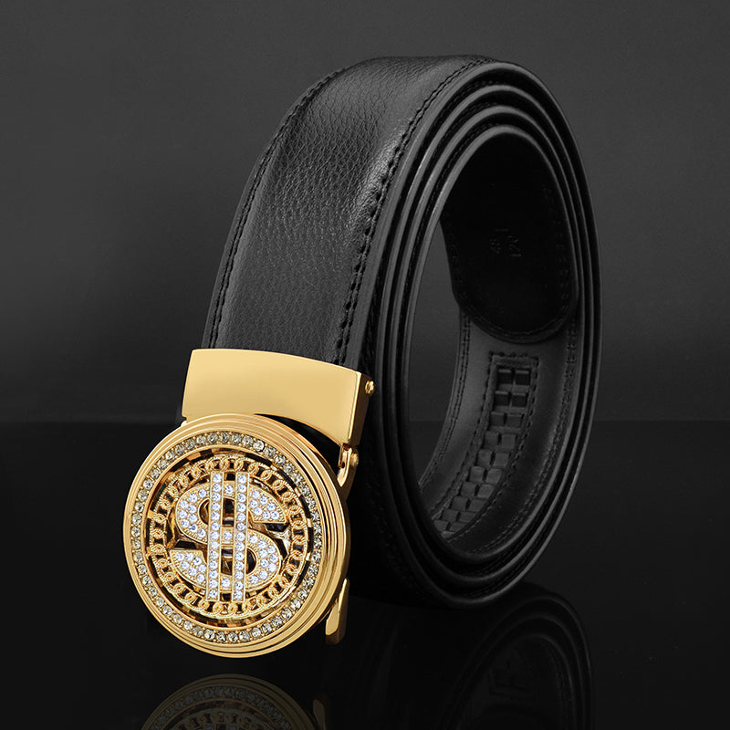 Luxury Rhinestone Buckle Dollars Pattern Belt
