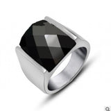 Retro Gemstone Men's Titanium Steel Ring