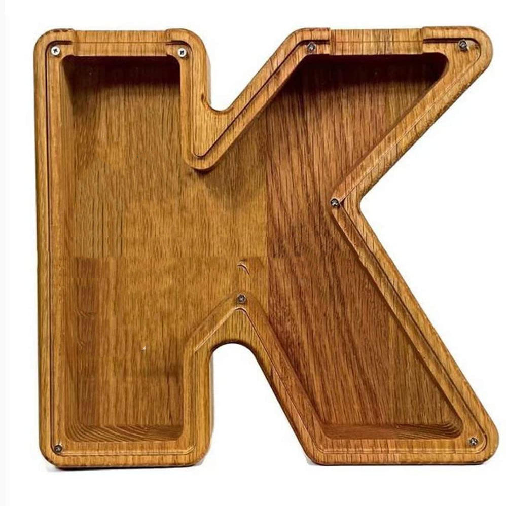 Wooden Letter Shape Piggy Bank
