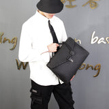 Black Woven Top Handle Bag