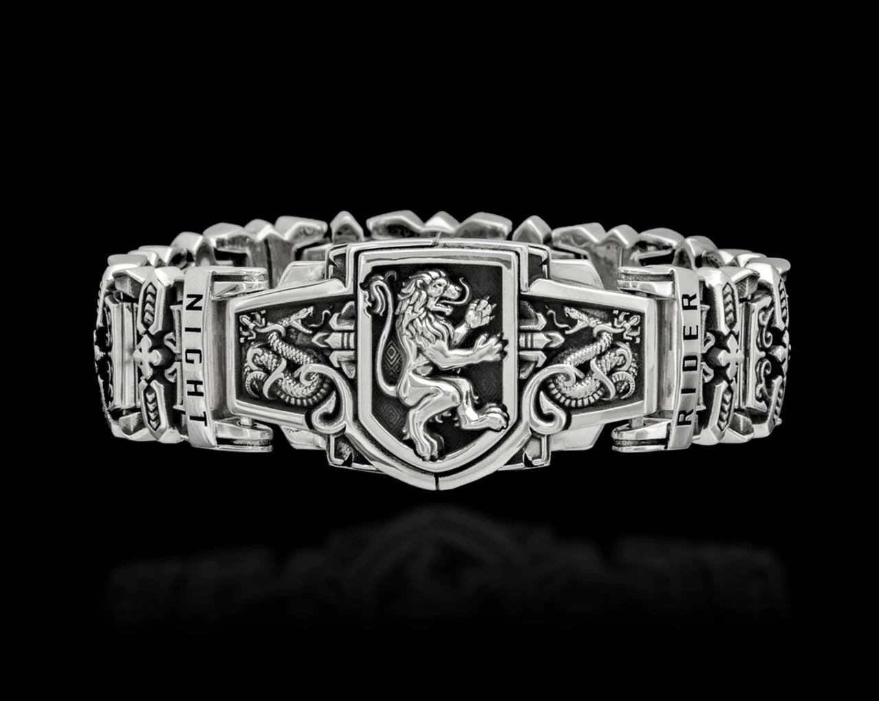 Vintage Lion Head Pattern Rider Ring