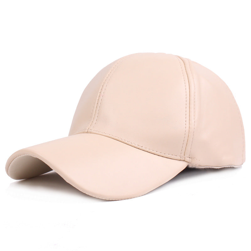 Solid Leather Baseball Cap