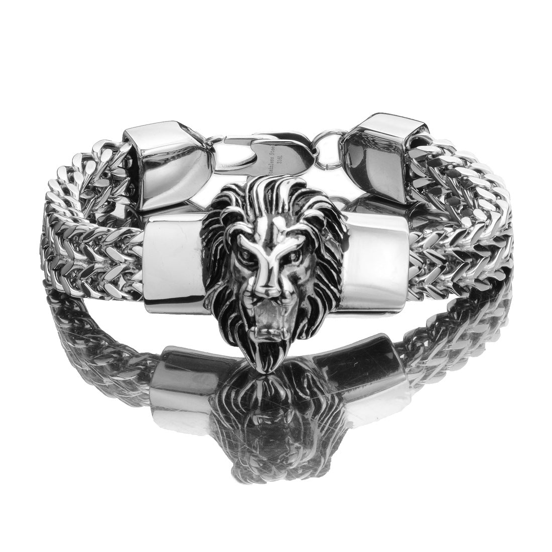 Lion Head Titanium Steel Chain Bracelet