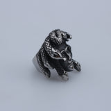 Gothic Medusa Head Steel Ring