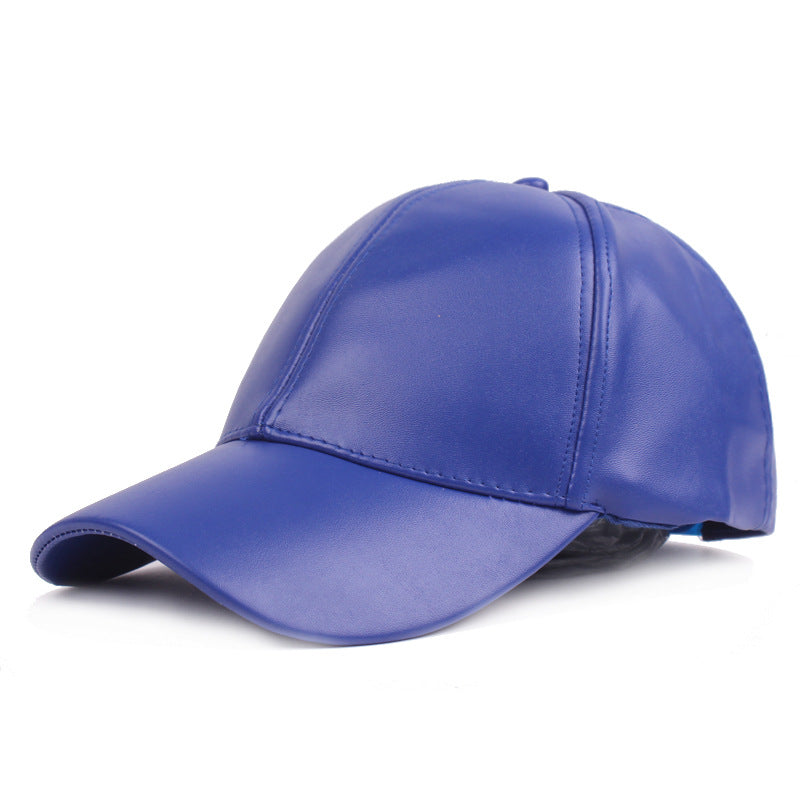 Solid Leather Baseball Cap