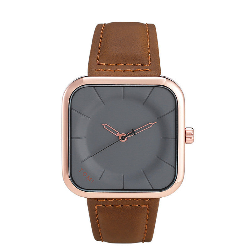 Minimalist Design Square Leather Watch