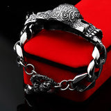 Titanium Steel Inlaid Gemstone Skull Bracelet