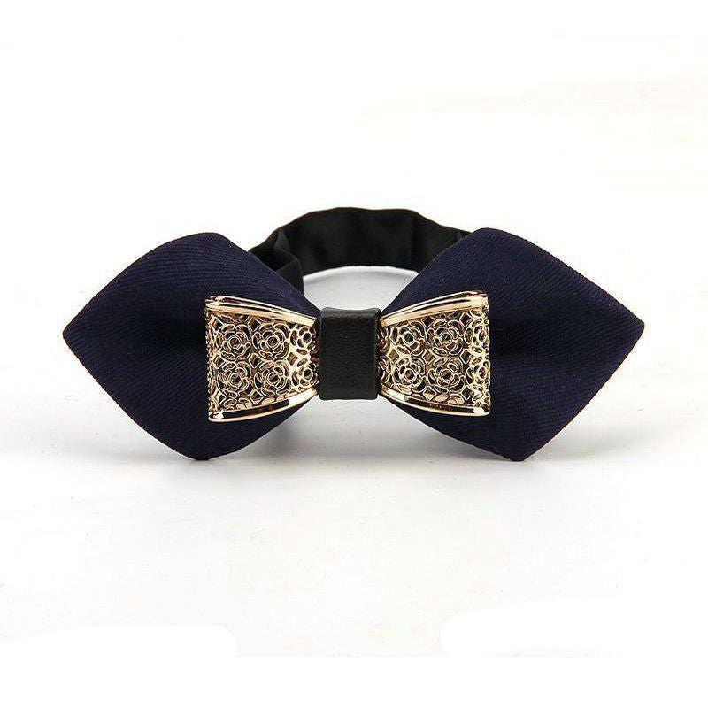 Groom's Alloy Butterfly Pointed Bow Tie