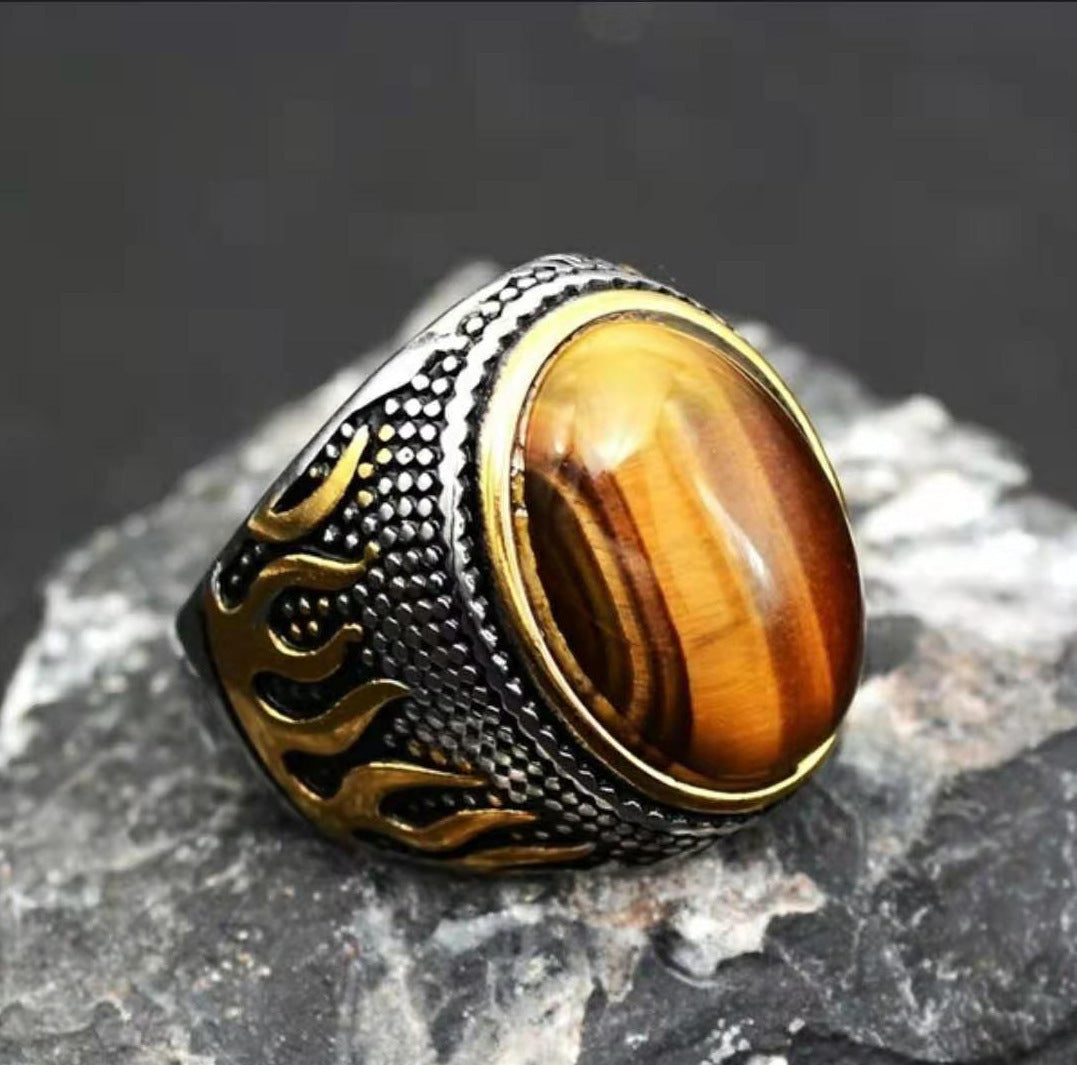 Gothic Geometric Pattern Alloy Ring
