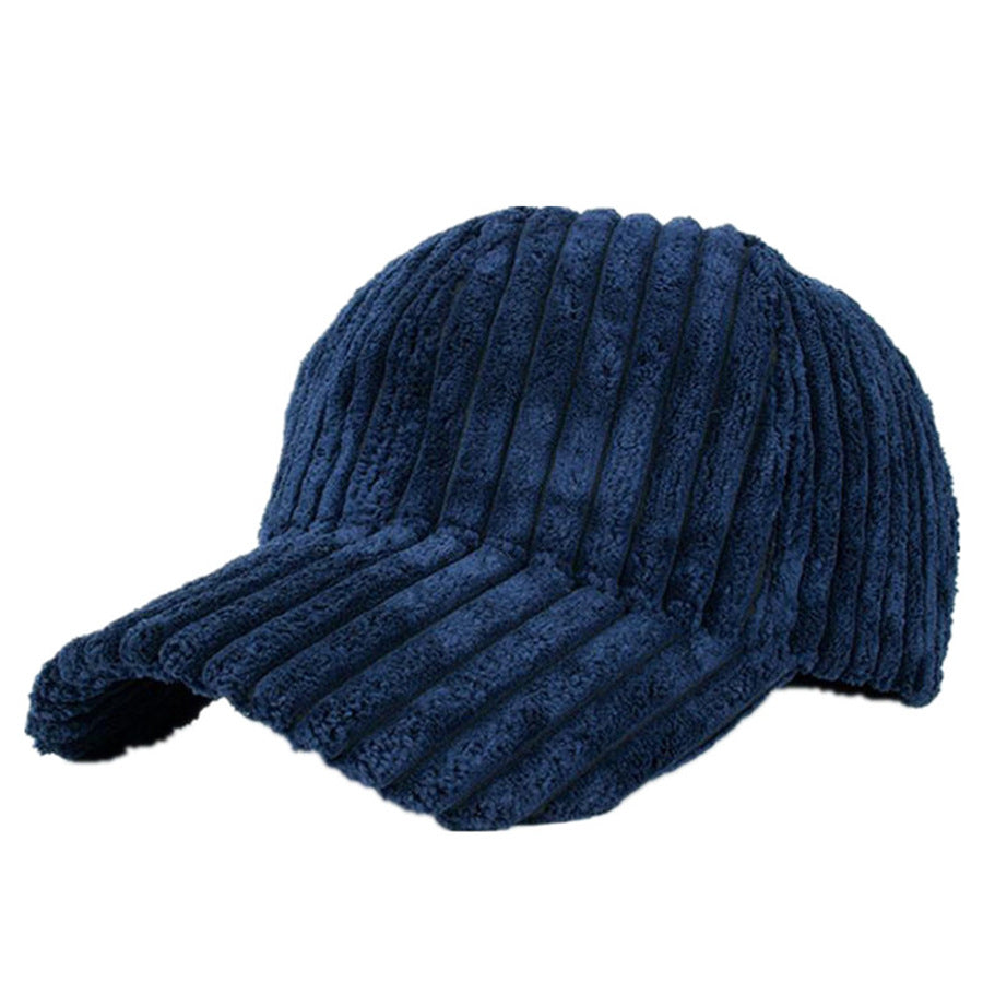 Gorra de terciopelo liso con rayas