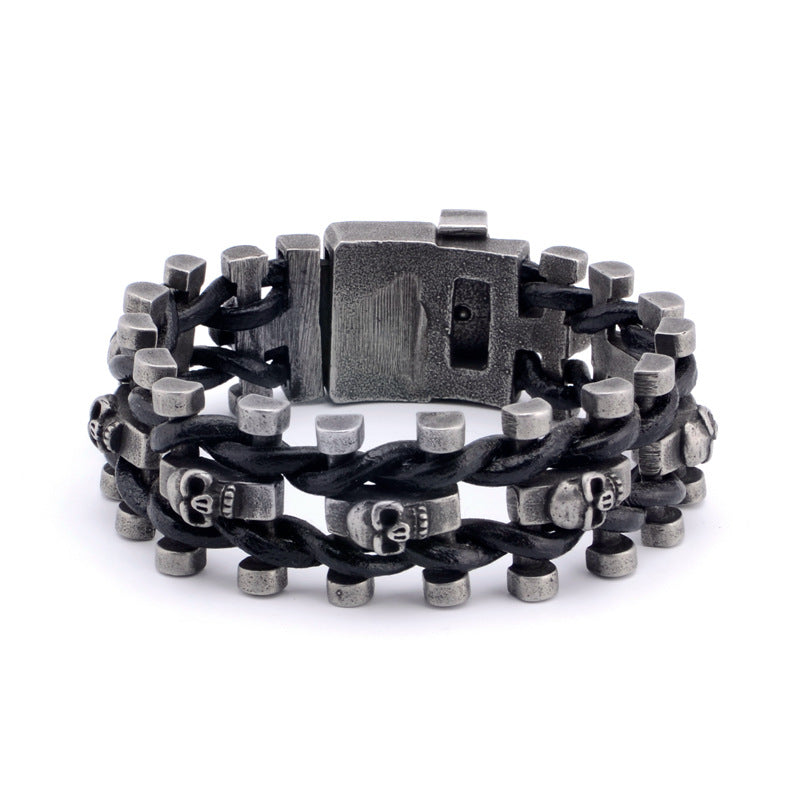 Vintage Skull geflochtenes Armband