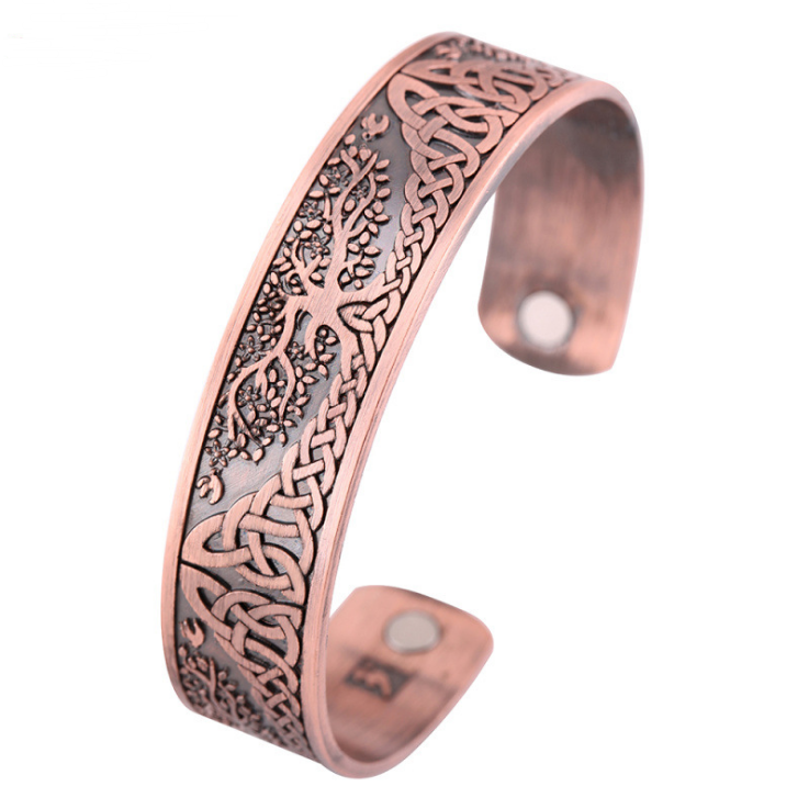 Geometric Tree life Design Alloy Cuff Bracelet