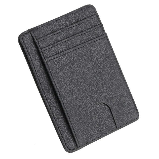 Minimalist Solid Color PU Leather Card Wallet